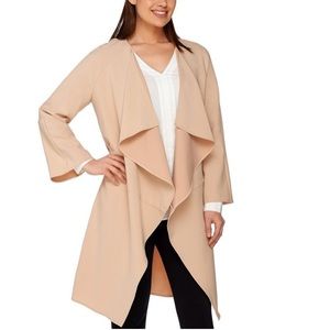 H by Halston Tan Waterfall Overcoat